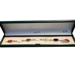 GENUINE Connemara Marble Stone & Sterling Silver Bracelet - NWT